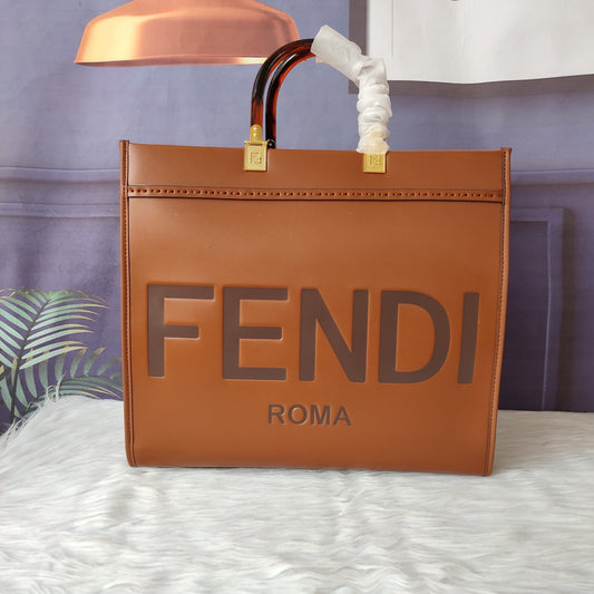 FF Fashion Brown Leather Tote Bag XC0723102602