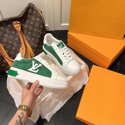 New Floral Printed White Leisure V Logo Women's Sneakers