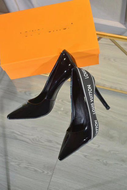 New black letter strap high-heeled stiletto shoes XC16042706