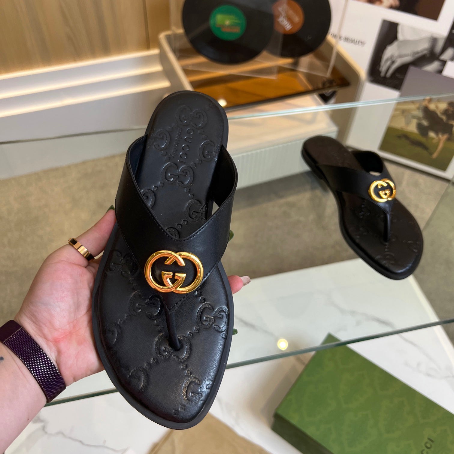 print couple flip flops 03081