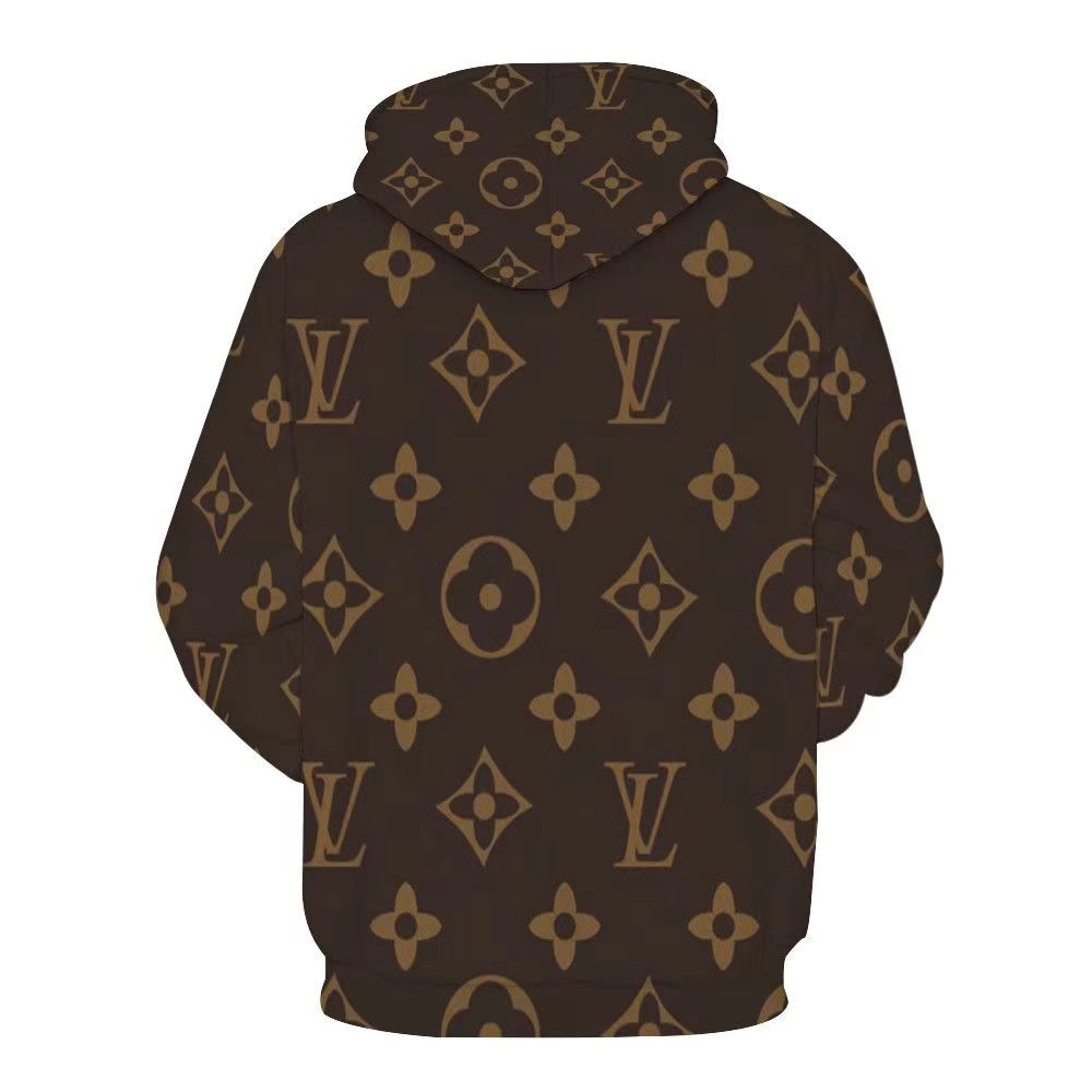 V Logo brown Loose printed hooded