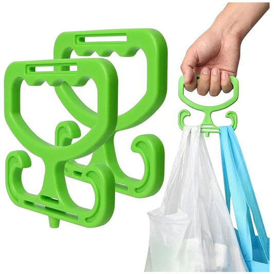 A multi-purpose shopping bag transport handle with double-buckle comfortable grip, a labor-saving tool