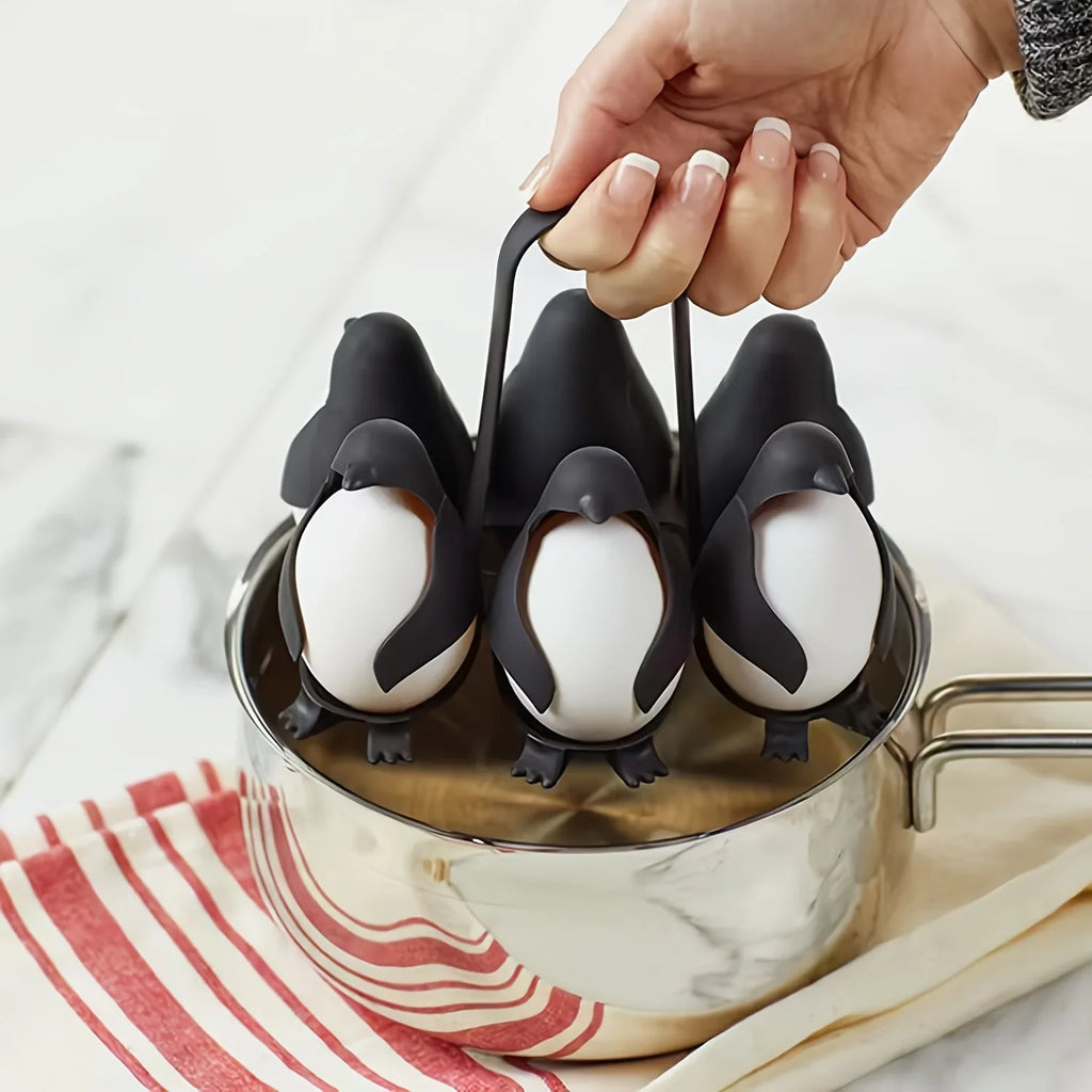 Penguin-Shaped Hard-Boiled Egg Rack Unique Kitchen Gadgets for Egg Storage and Cooking Utensils for Egg-Boiling