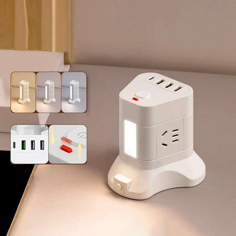 Desktop household space saving socket intelligent switch socket