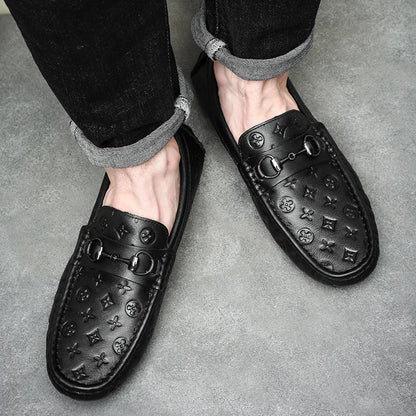 Fashion Men's Loafers Round Toe Caps Italian Handmade Shoes 1025073105