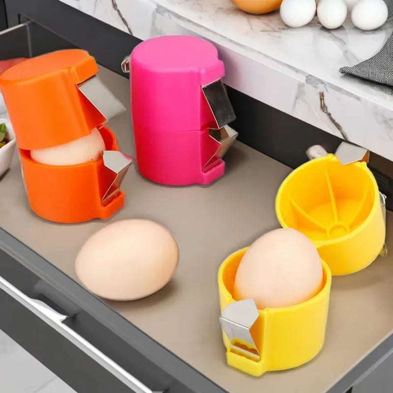 Manual Steel Egg Cracker Beater Plastic Opener and Separator Breaking Raw Egg Shells Kitchen Gadgets for Home Use