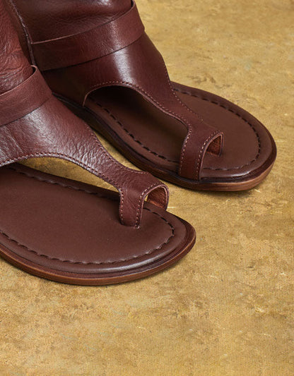 Handmade Genuine Leather Retro Flat Roman Sandals