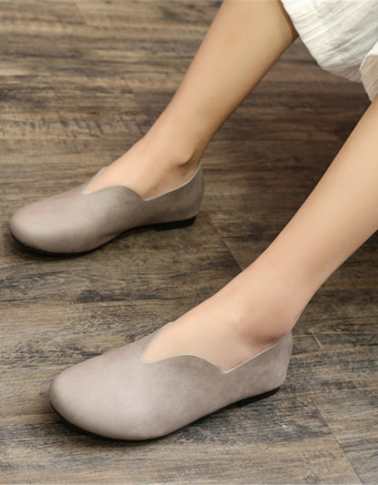 Comfortable Light-weight Soft Leather Retro Flat Shoes 35-43