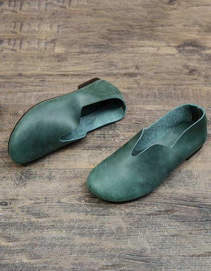 Comfortable Light-weight Soft Leather Retro Flat Shoes 35-43