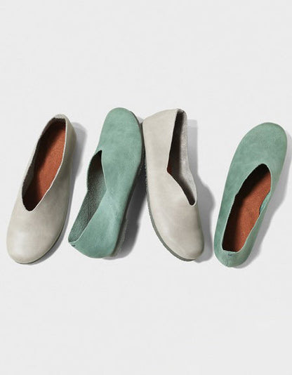 Comfortable Light-weight Soft Leather Retro Flat Shoes 35-43