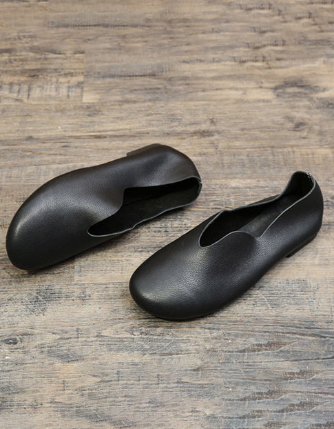 Comfortable Light-weight Soft Leather Retro Flat Shoes 35-43