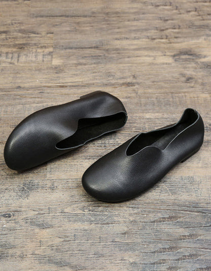 Comfortable Light-weight Soft Leather Retro Flat Shoes 35-43