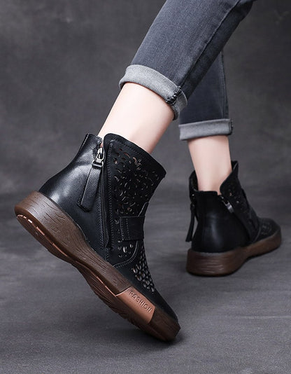 Handmade Summer Hollow Retro Ankle Boots 41