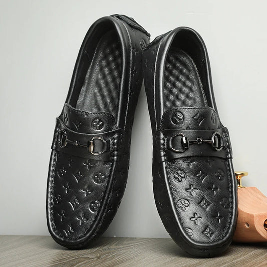 Fashion Men's Loafers Round Toe Caps Italian Handmade Shoes 1025073105