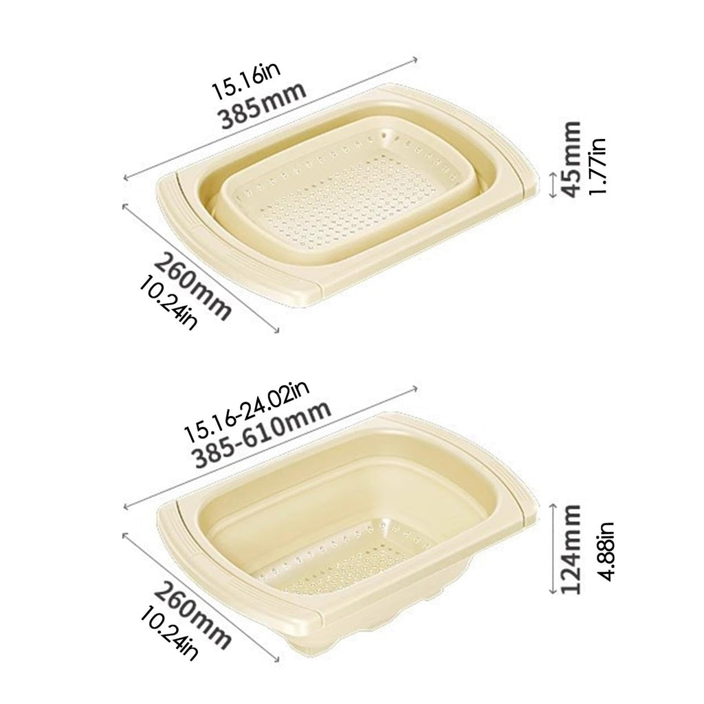 Kitchen Sink Basket - Retractable Sink Basket Container for Fruit Washing
