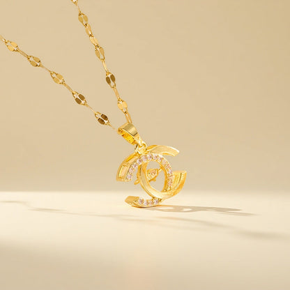 Elegant double C necklace 2025081309