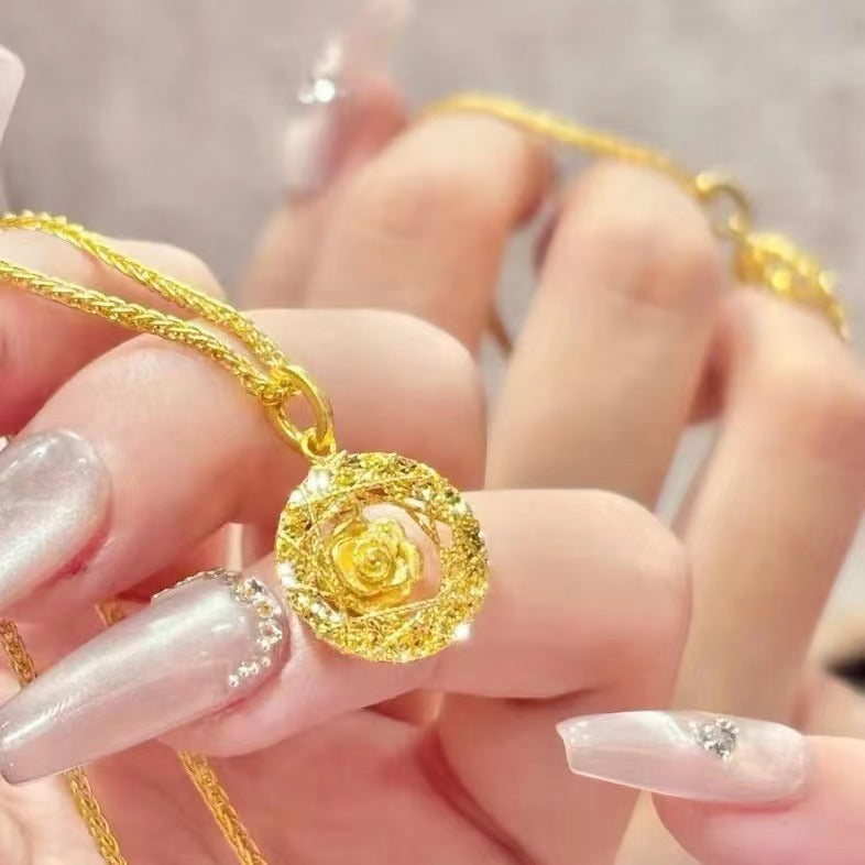 Copper alloy bow tassel necklace 2025081202