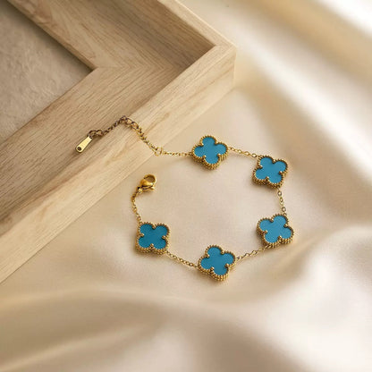 Five-leaf flower lucky chain bracelet 2025081114