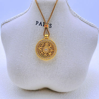 Eight Treasures Compass Rotatable Pendant necklace 2025081305