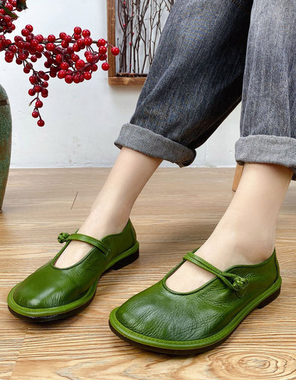 Handmade Chinese Elements Soft Leather Retro Flats 35-41