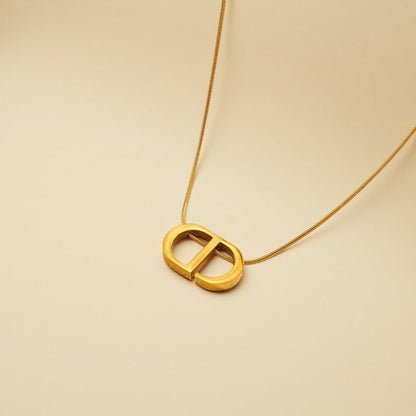 Pig nose titanium steel necklace 2025081212