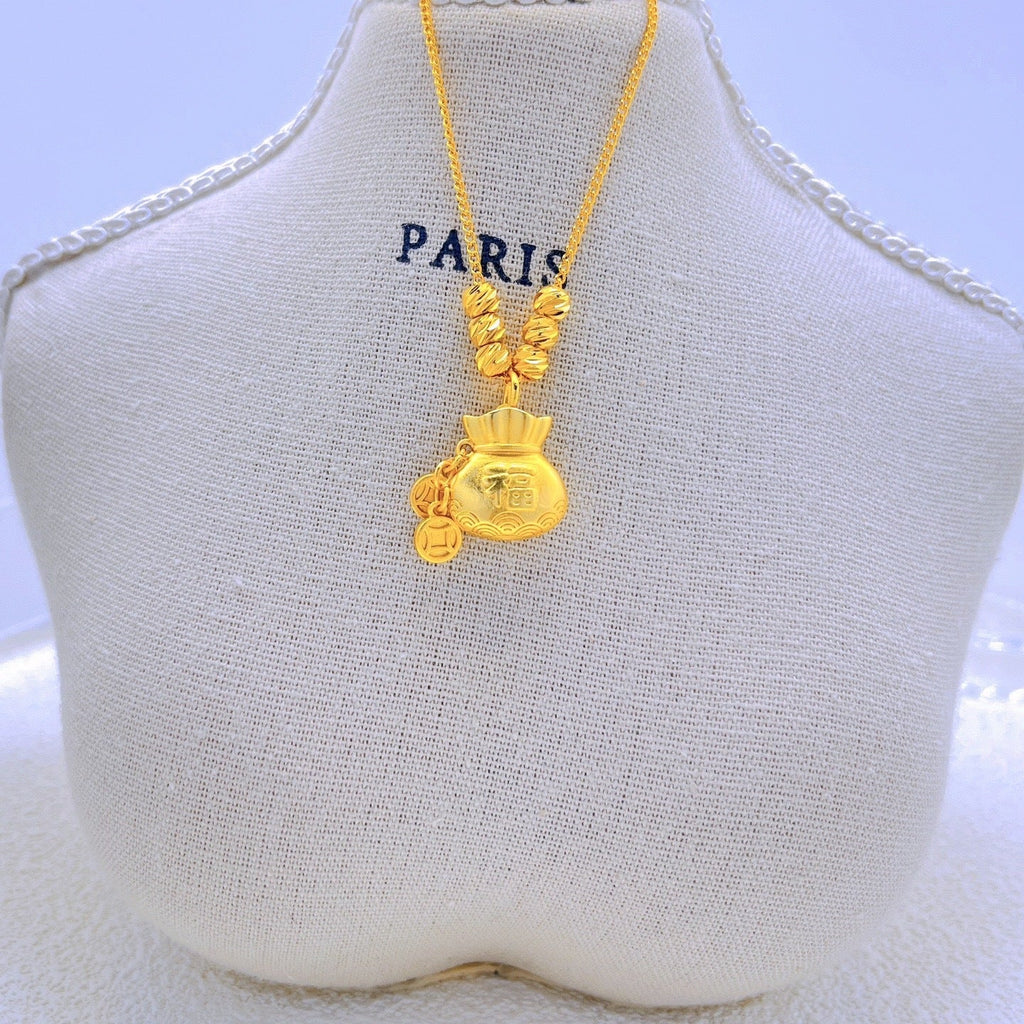 Retro three-dimensional gourd pendant necklace 2025081314