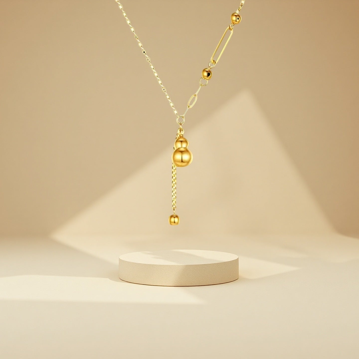 Titanium steel gourd necklace 2025081311