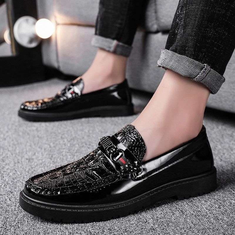 Versatile Bean Shoes Men'S 2025 Spring New Korean Style Casual Leather Shoes 1025072901