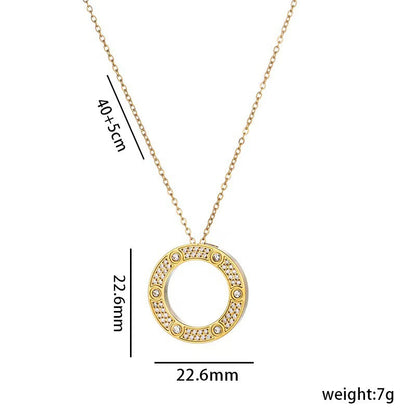 A round titanium steel light luxury necklace 2025081205