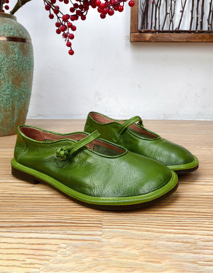 Handmade Chinese Elements Soft Leather Retro Flats 35-41