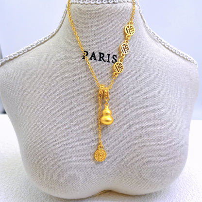 Auspicious character gourd necklace 2025081209