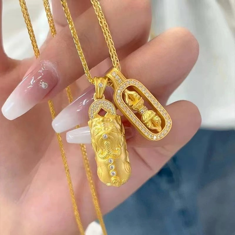 Copper alloy bow tassel necklace 2025081202