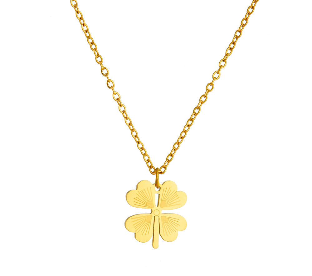 Titanium steel colorless necklace 2025081301