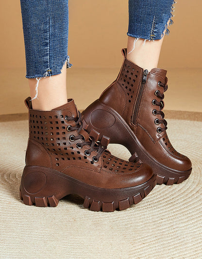 Retro Platform Hollow Summer Boots