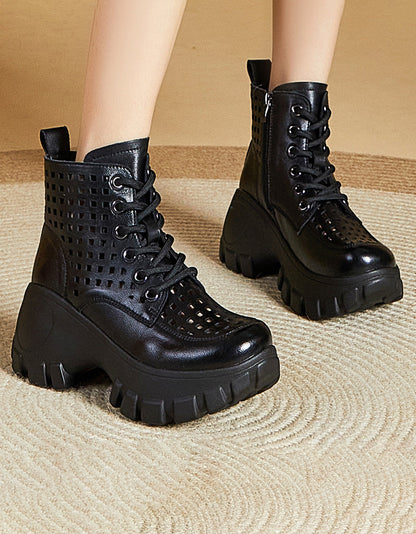 Retro Platform Hollow Summer Boots