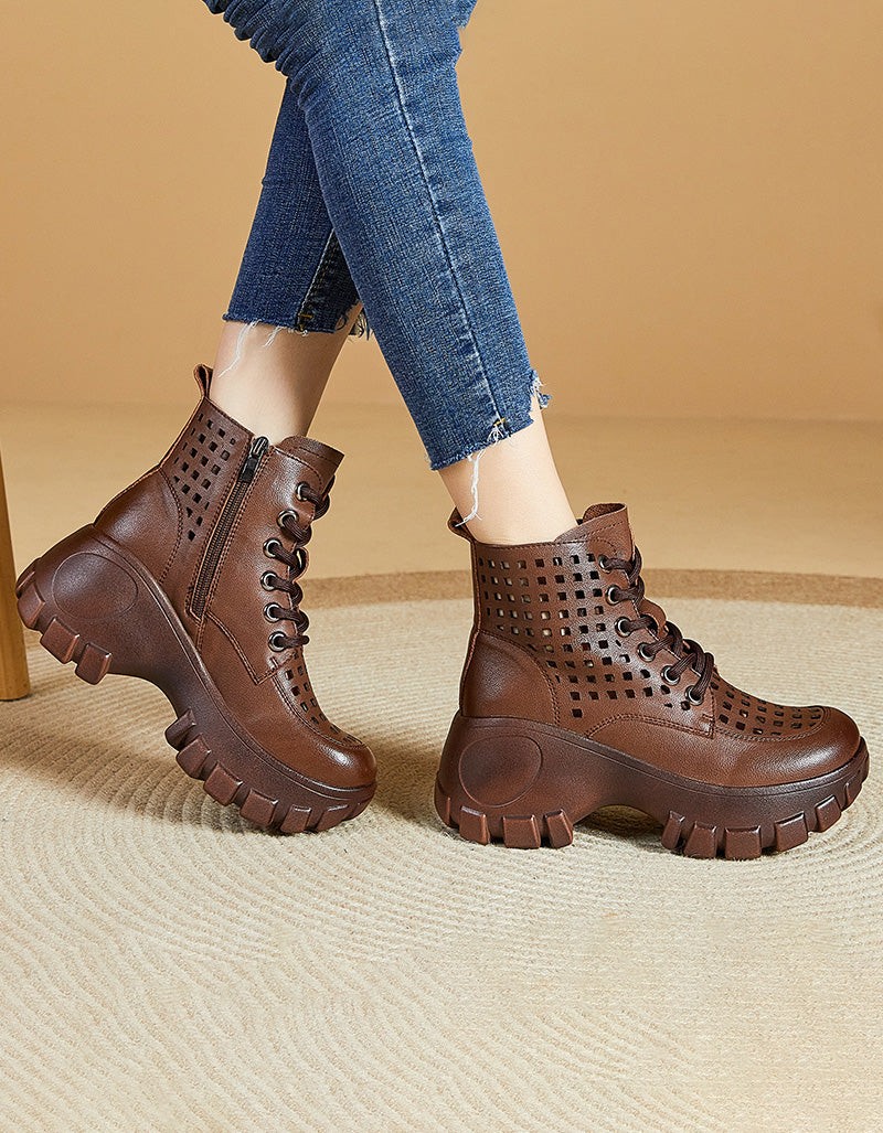 Retro Platform Hollow Summer Boots