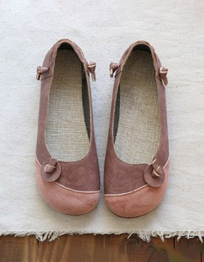 Round Head Comfortable Soft Retro Flat Shoes