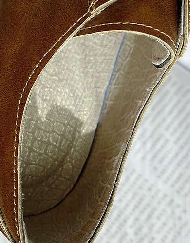 Round Toe Thick Lace Up Retro Leather Shoes