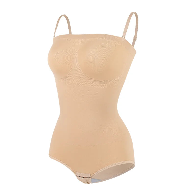 Women Strapless Bodysuits Shapewear Seamless Tude Tops Bodyshaper Compression Waist Trainer Push Up Butt Lifter Backless Shaper