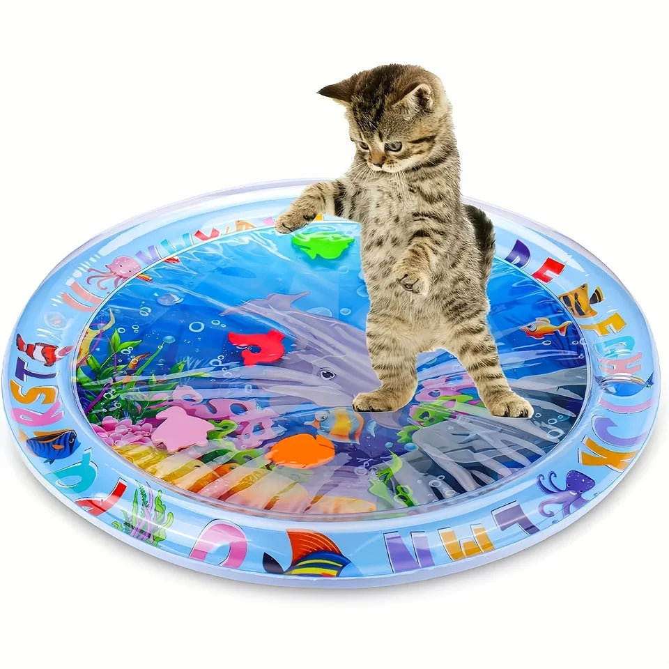 Anti overflow interactive water sensing cat mat, indoor boring relief toy