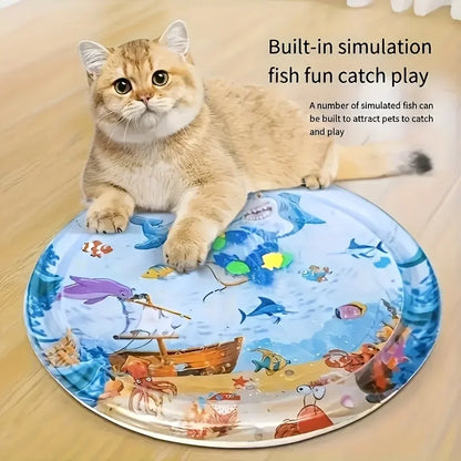 Anti overflow interactive water sensing cat mat, indoor boring relief toy