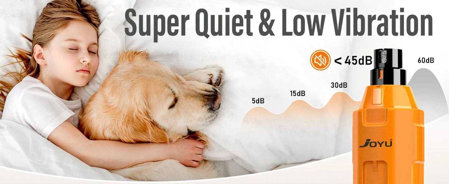 Electric Dog Nail Grinder | 6 Speeds | Ultra Quiet & Rechargeable | Painless Grooming