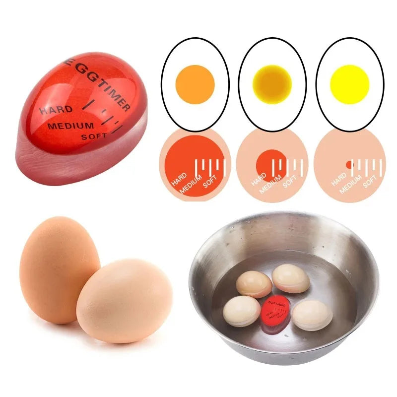 1/3pcs Egg Timer Kitchen Electronics Gadgets Color Eggs Cooking Changing Yummy Soft Hard Boiled Eco-Friendly Resin Red  Tools