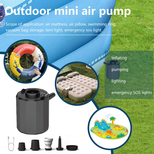 Outdoor Mini Camping Tent Lighting Swimming Circle Multi functional Inflatable Pump