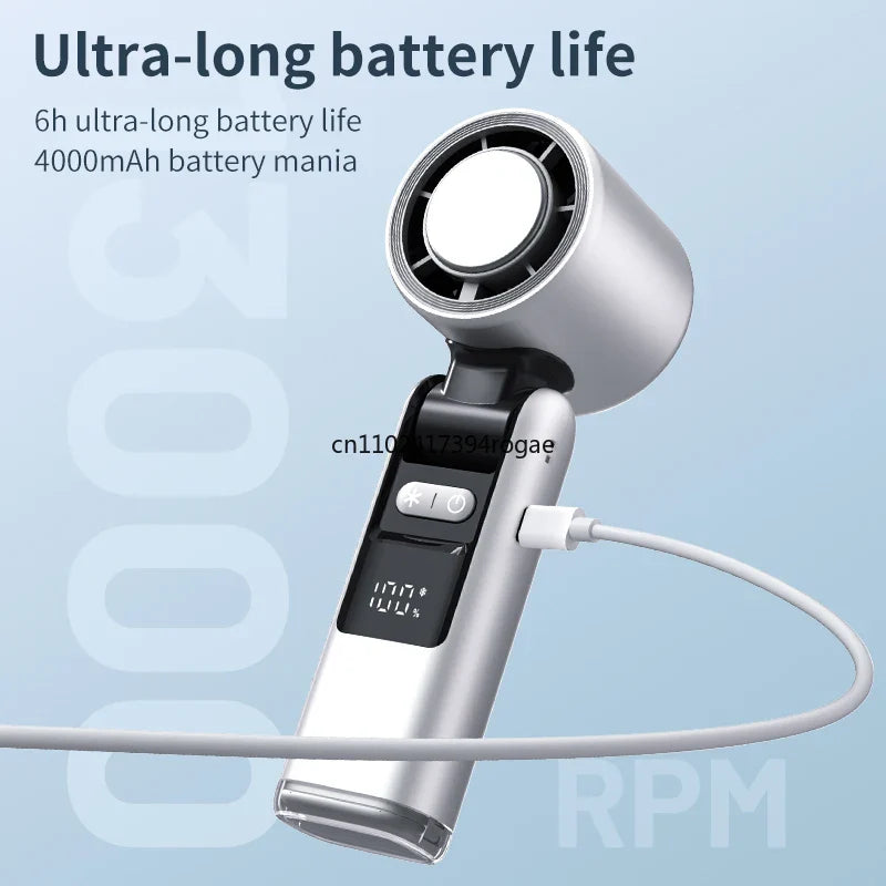 Ice cooling fan Mini folding hanging neck small fan Electric cooling fan