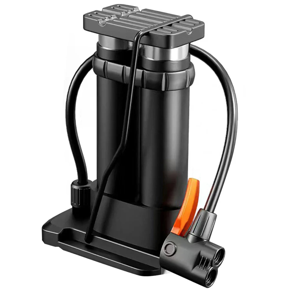 Portable High Pressure Bicycle Foot Pedal Pump with Gauge Quick Inflator Pump Electric Motorcycle Car Basketball Inflator