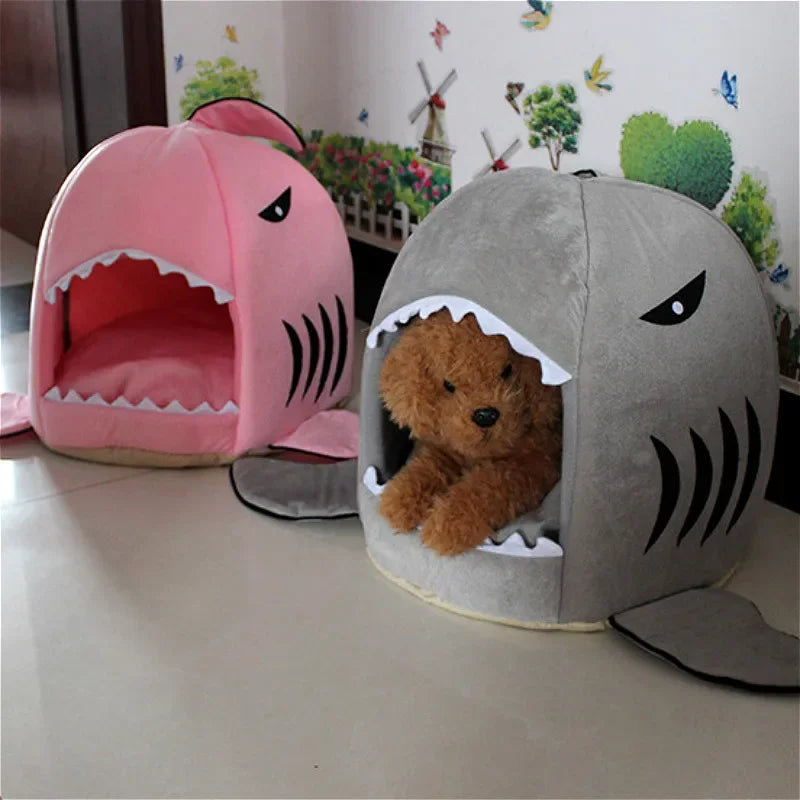 Shark Cat House Pet Soft Bed Basket Dog Cushion Cute Katten Tent Small Medium Puppy Sleeping Bed Warm Puppy Kennel Nest Mat