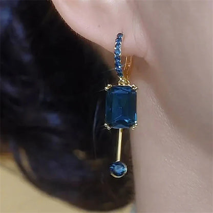 Blue Crystal Drop Earrings from Fashion Square