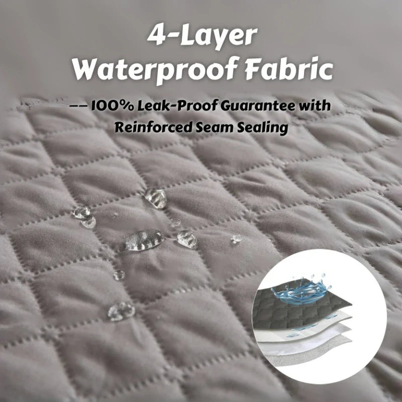 Waterproof Mattress Protector for Kids & Pets - King Size Urine Proof Bed Cover, Reusable Washable & Anti-Slip Pets Bed Mat