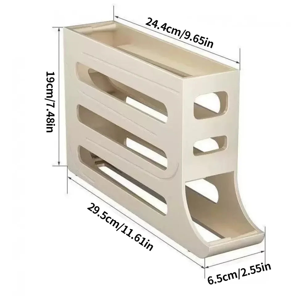 Egg storage box with automatic scrolling function